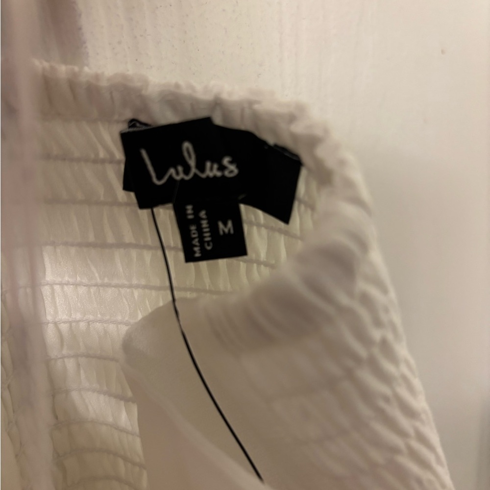 Lulus Kadri White Peplum Halter Top - Size M - Picture 4 of 4